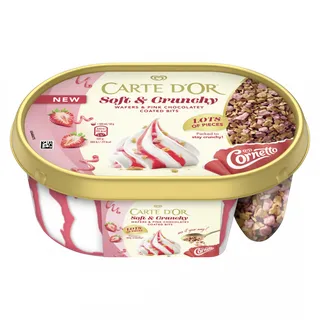 Gelado Soft & Crunchy Cornetto de Morango Carte D'Or