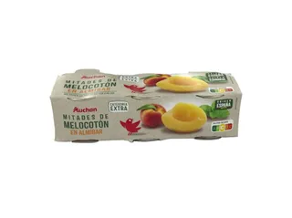 Pêssego Auchan metades em calda 3 x 200(115 g)