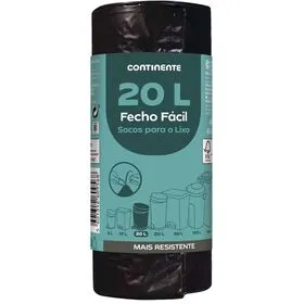 Sacos Lixo Fecho Fácil 20 lt Continente
