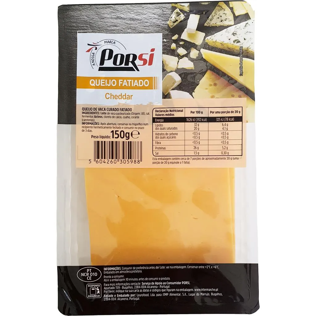 Queijo Cheddar Fatiado 150g
