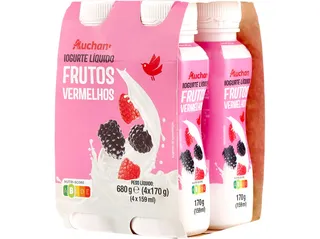 iogurte liquido auchan frutos vermelhos 4x170g