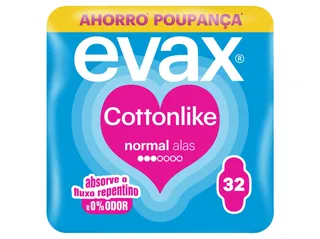 Pensos higiénicos cottonlike normal com abas EVAX 32 un