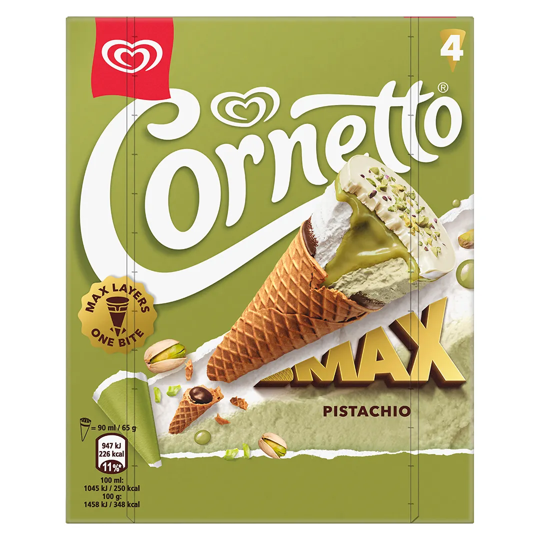 Gelados Cornetto Max Pistáchio