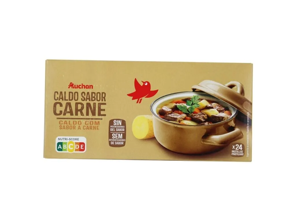 Caldo Auchan carne 24un 240 g