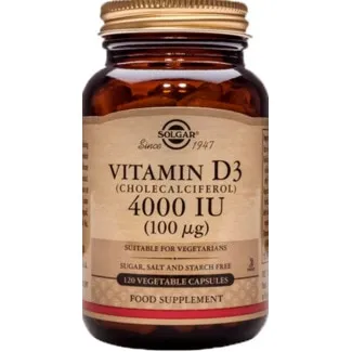 Vitamina D3 100mg embalagem 120 - Solgar
