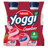 Iogurte líquido yoggi cremoso frutos silvestres, embalagem de 4 x 160g