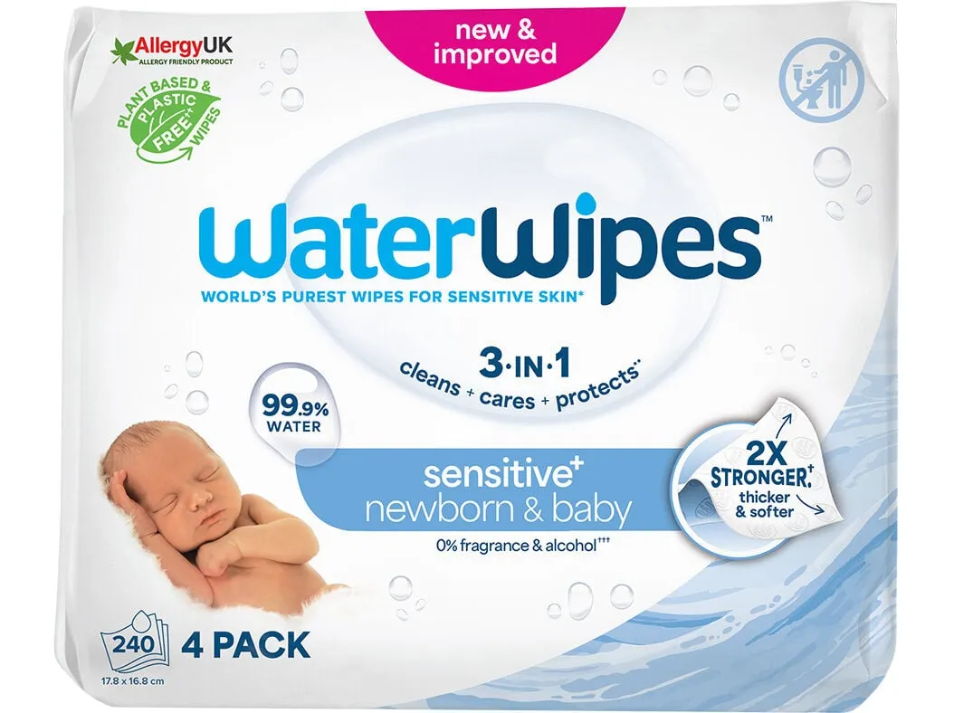 Toalhitas bébe Waterwipes biodegradáveis 4 x 60un