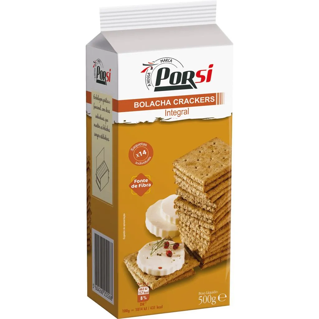 Bolachas crackers integrais