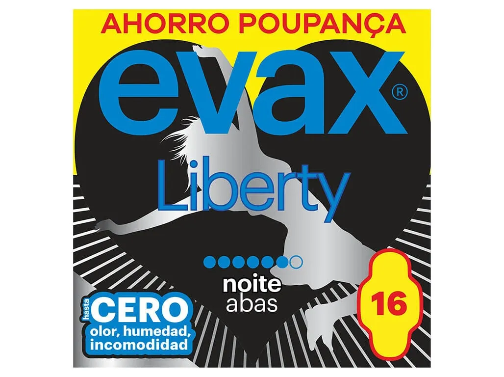 Pensos higiénicos liberty noite com abas EVAX 16 un
