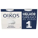 Iogurte oikos natural açucarado, embalagem de 4 x 110g