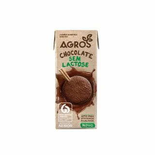 Leite com Chocolate Meio-Gordo Sem Lactose Agros 200ml