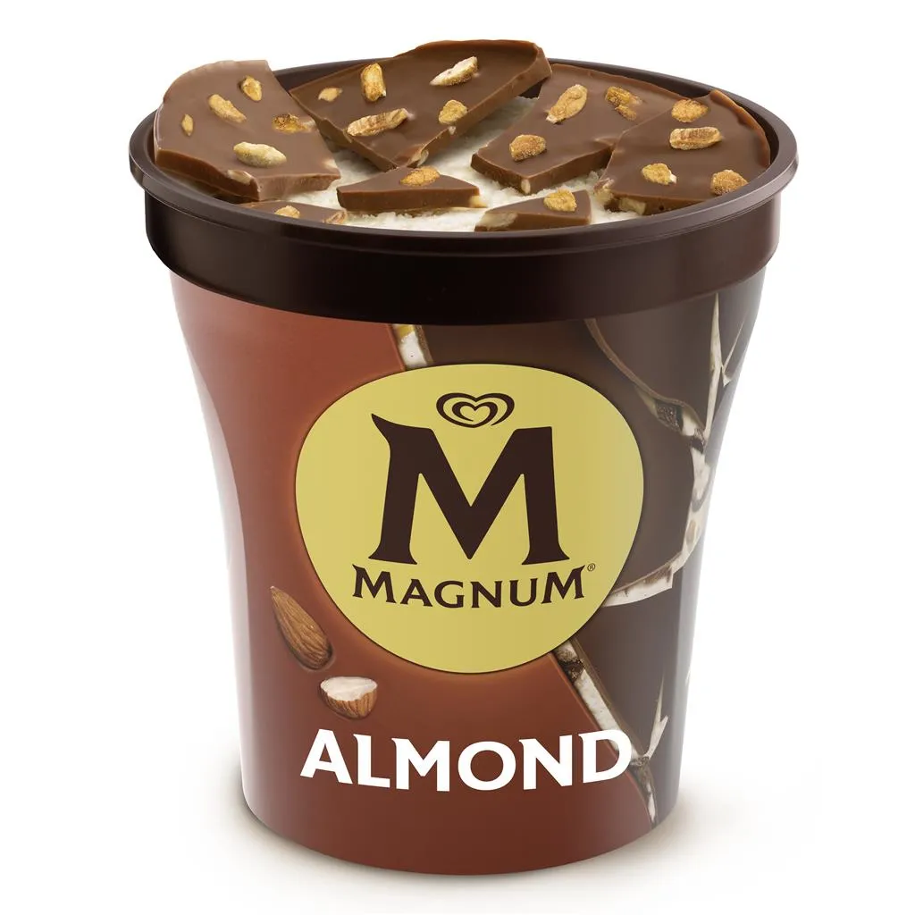 Gelado pint amêndoas, embalagem de 440 ml