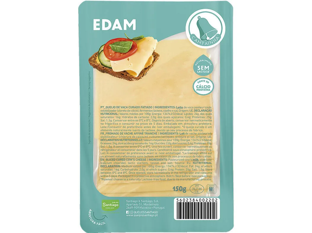 Queijo Campainha edam fatiado 150 g