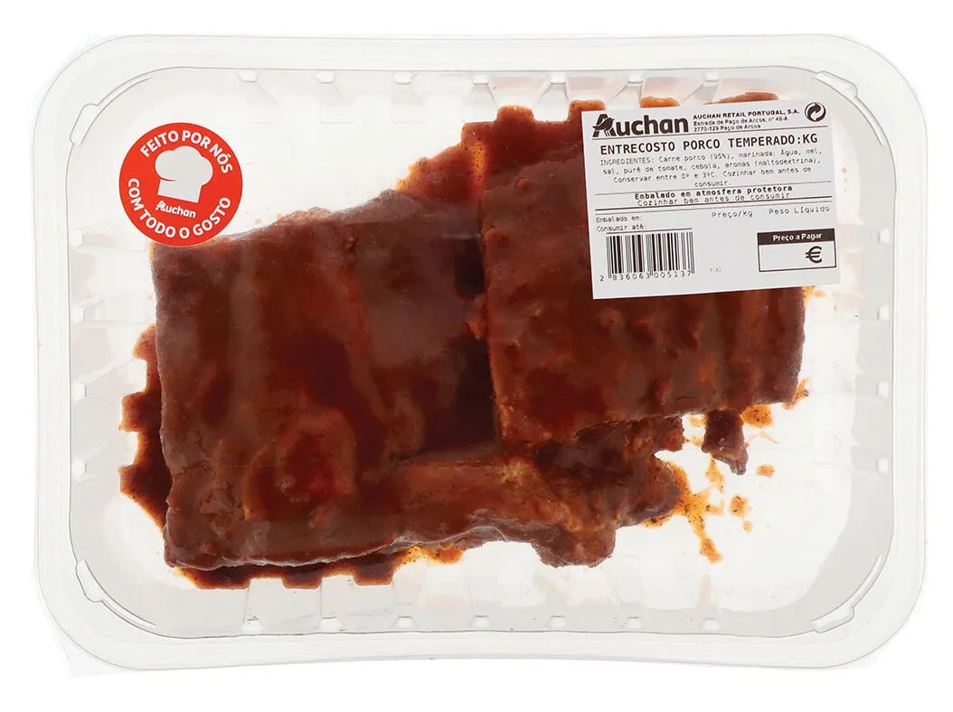 Entrecosto porco temperado kg