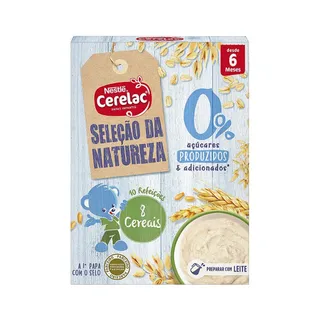 Papa Infantil Não Láctea 8 Cereais Sem Açúcar Seleção da Natureza Cerelac