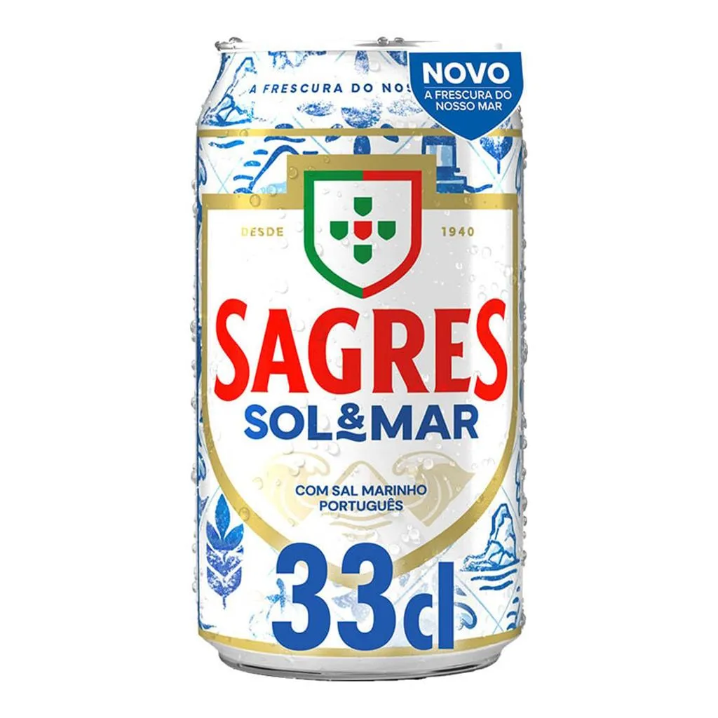Cerveja com Álcool Sol & Mar, emb. 33 cl