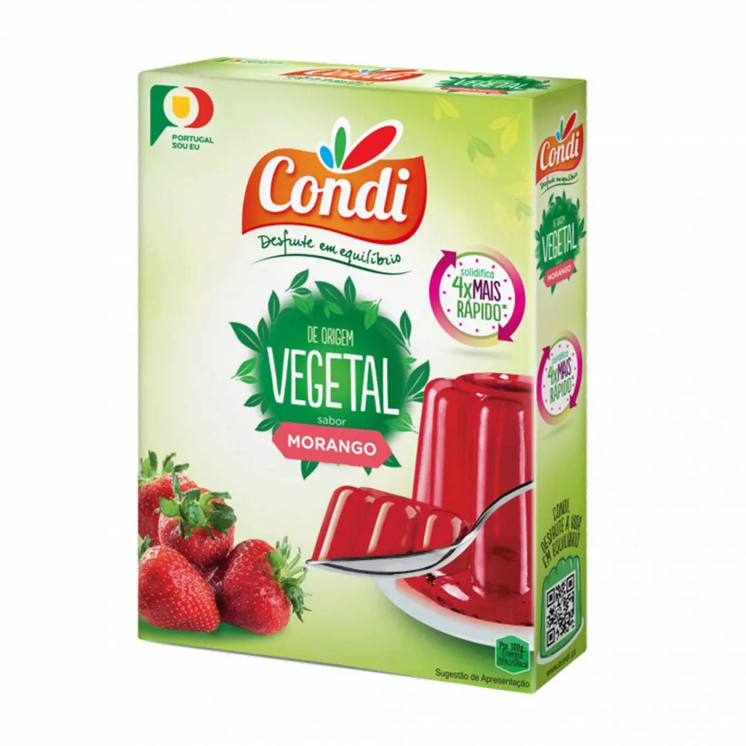 Gelatina Vegetal em Pó de Morango