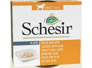 Comida húmida para cão Schesir lata com frango e aloé 150 g
