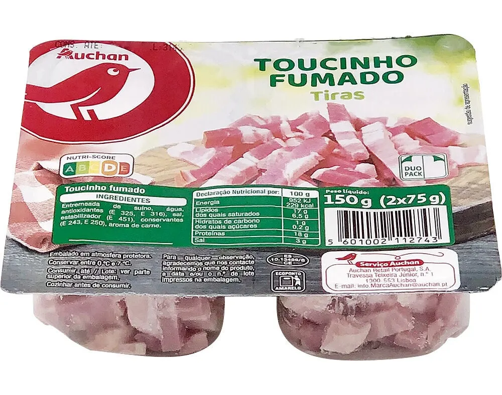 Tiras de bacon Auchan 2 x 75 g