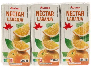 Néctar Auchan laranja 3 x 200 ml