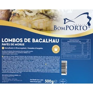 Lombos de Bacalhau embalagem 500 g - Bom Porto