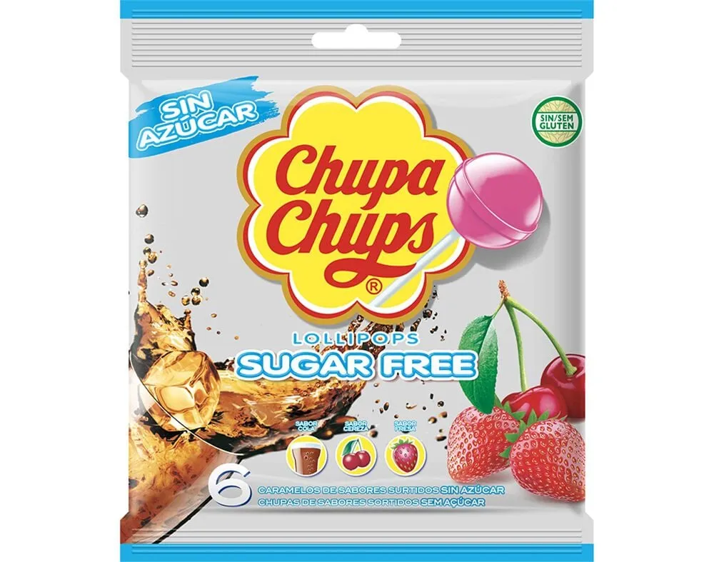 Chupa Chupa Chups sem açúcar bolsa 66 g