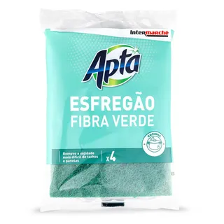 Esfregão Fibra Verde 12x16 Cm - 4 Unidades Apta