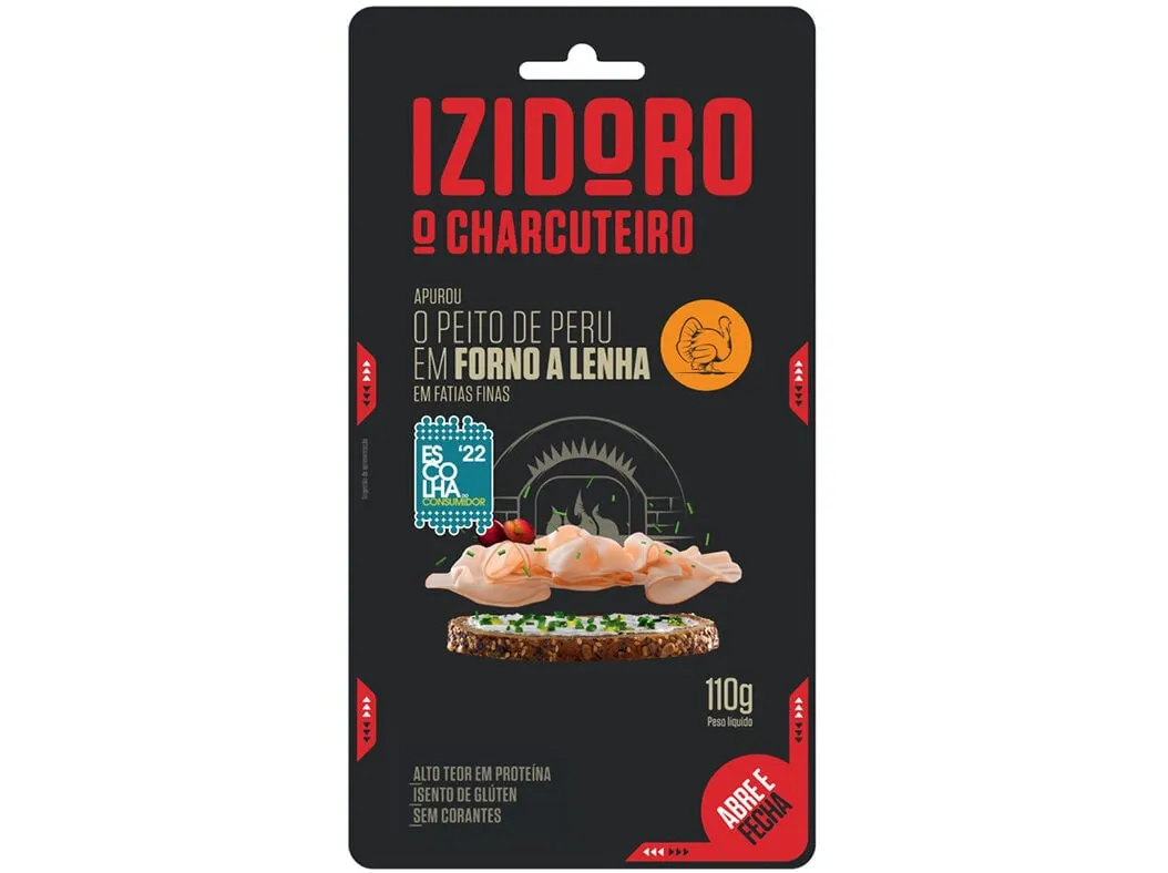 Fiambre peito de peru fatias finas forno lenha Izidoro 110 g