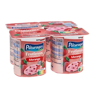 Iogurte Pedaços Morango 4x125g Páturages