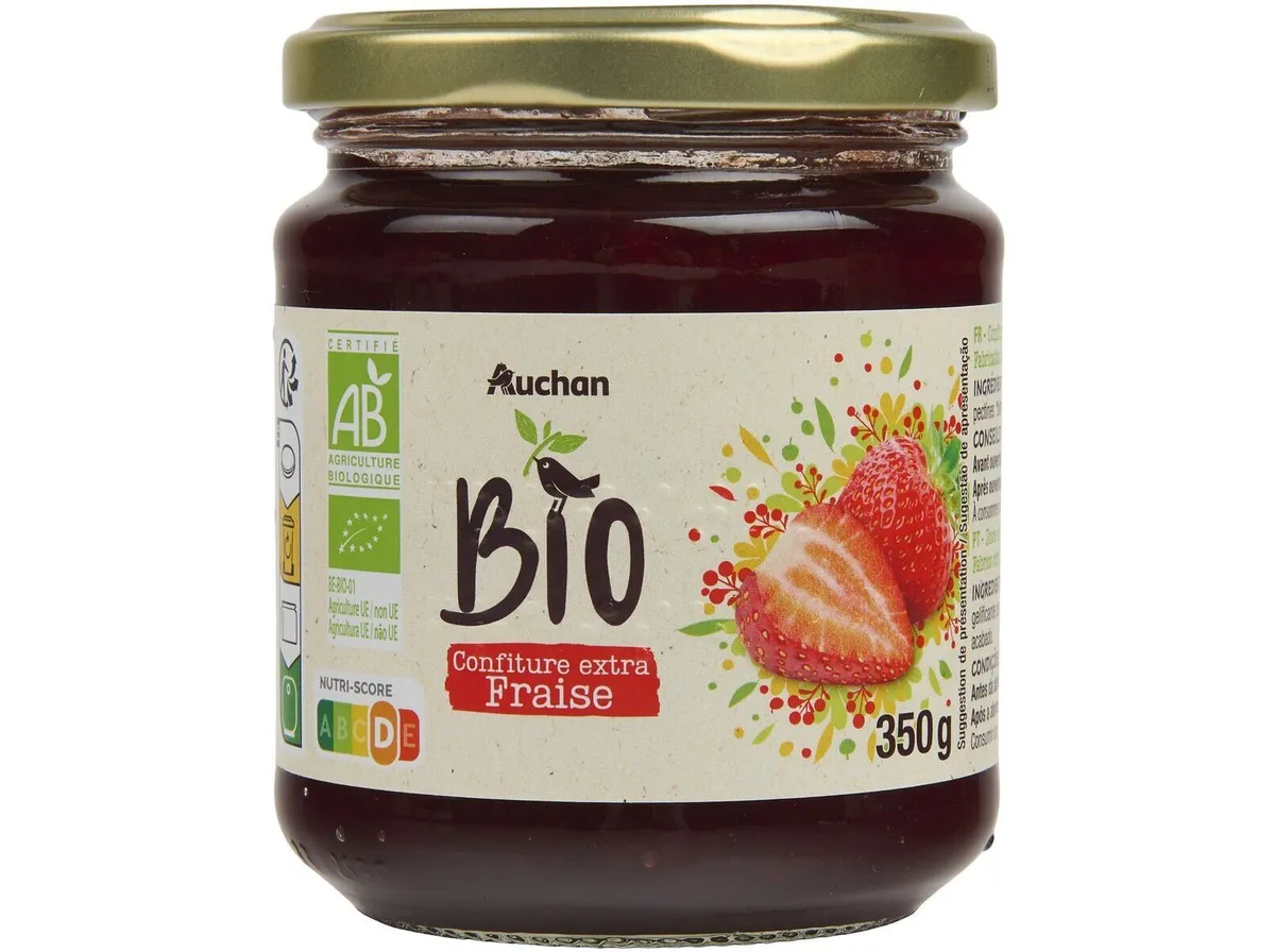 Doce extra Auchan BIO morango 350 g