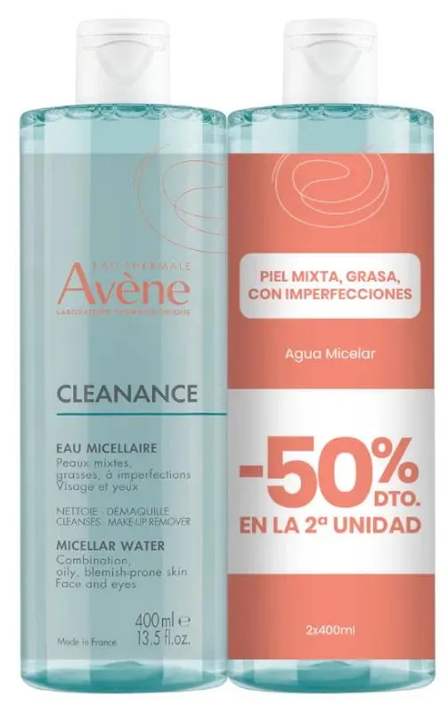 Água Micelar Avène Cleanance 2x400 ml
