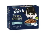 Comida húmida para gato Felix tasty shreds mix peixes 12 x 80 g