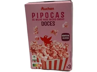 Pipocas micro-ondas Auchan doces 300 g (3 x 100 g)