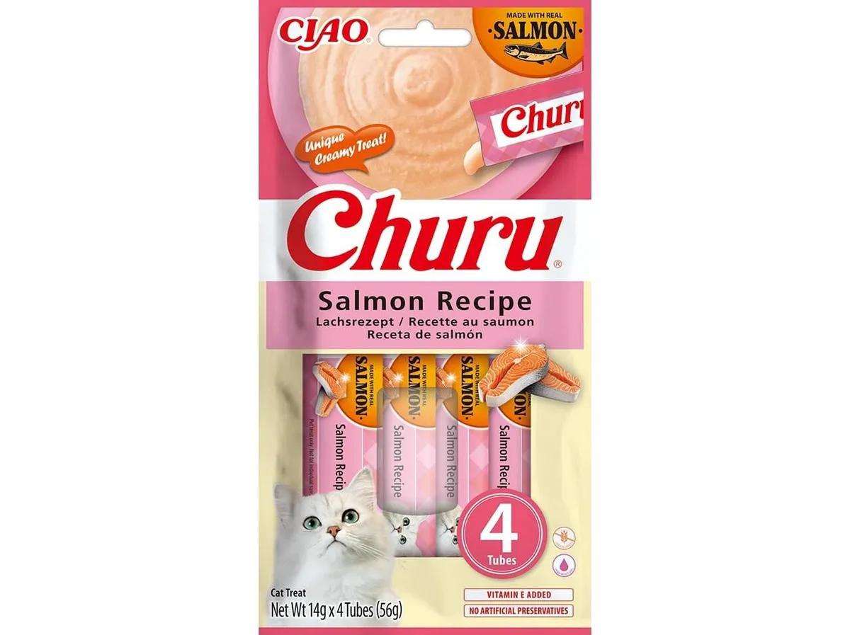 Snack para gato CIAO churu salmão 4 x 14 g