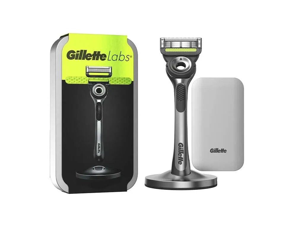 Conjunto Gillette labs com máquina de barbear e estojo de viagem