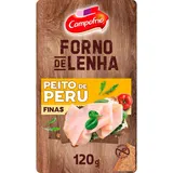 Peito peru forno lenha fatias finas, embalagem de 120g