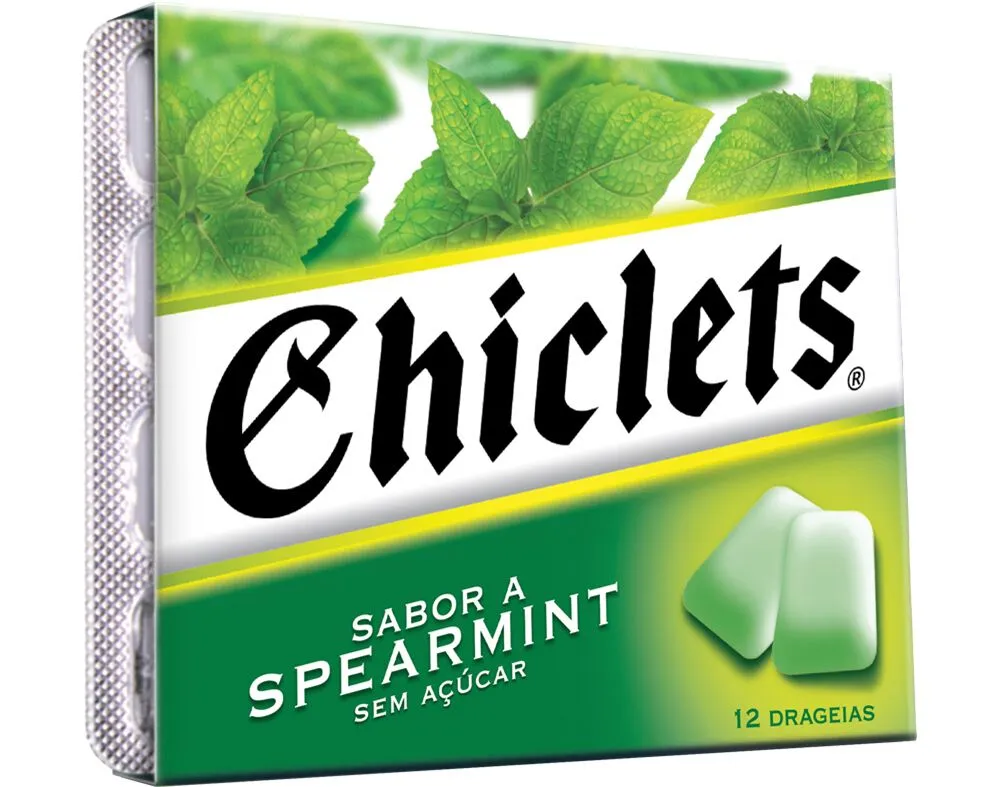 Pastilhas Chiclets elásticas spearmint 16,5 g
