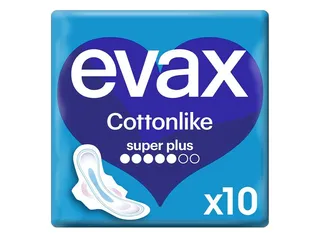 Pensos higiénicos cottonlike super plus com abas EVAX 10 un