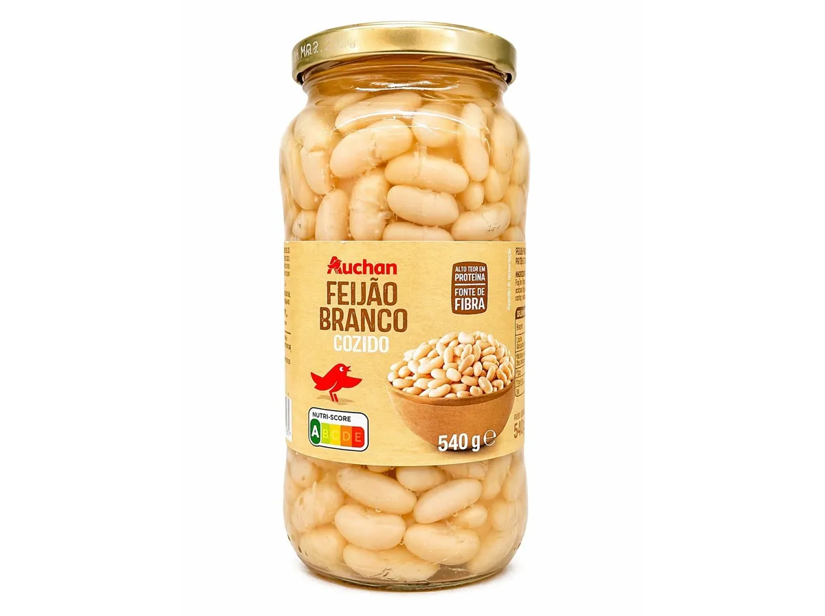 Feijão branco Auchan frasco 540(400)g