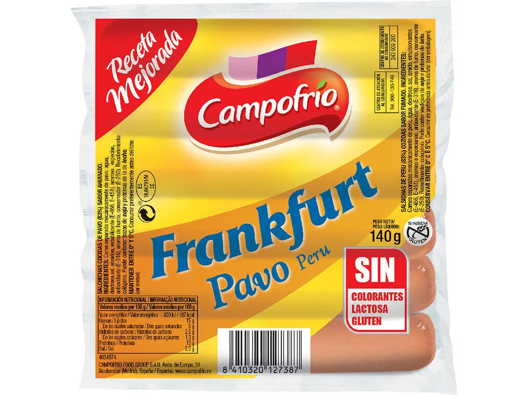 Salsichas peru Campofrio frankfurt 140 g