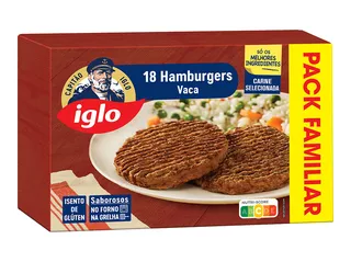 Hamburgueres IGLO vaca sem glúten 18un 1440 g