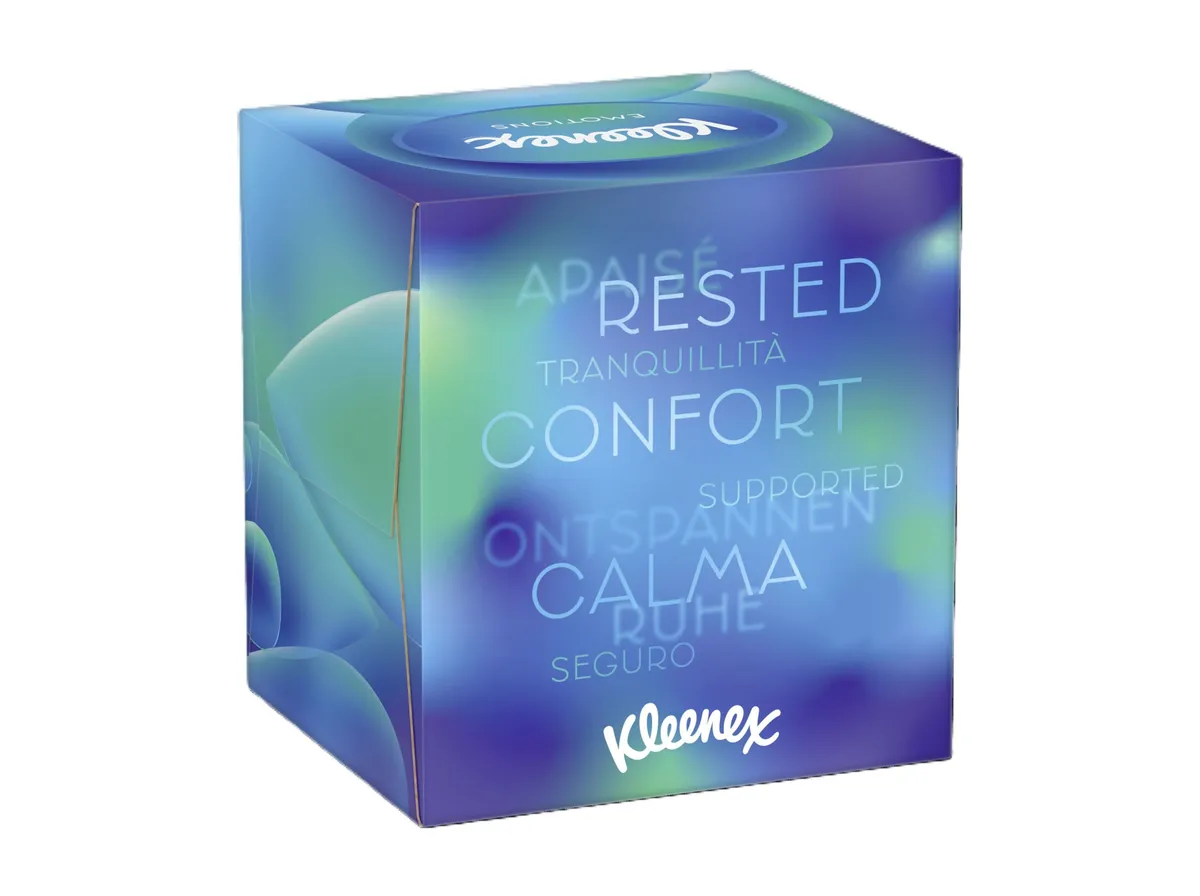 Lenços faciais cubo Kleenex collection 48un