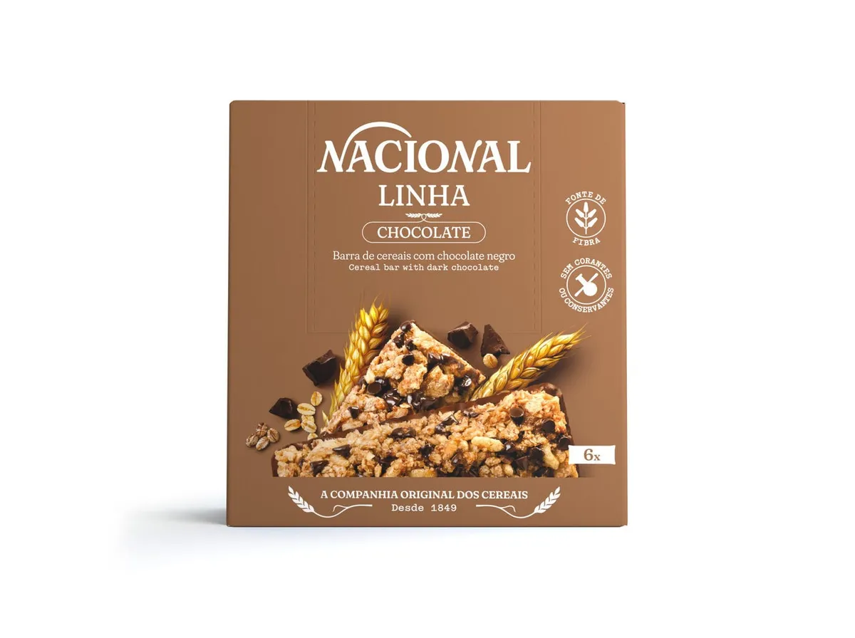 Barras Nacional cereais chocolate negro 6un