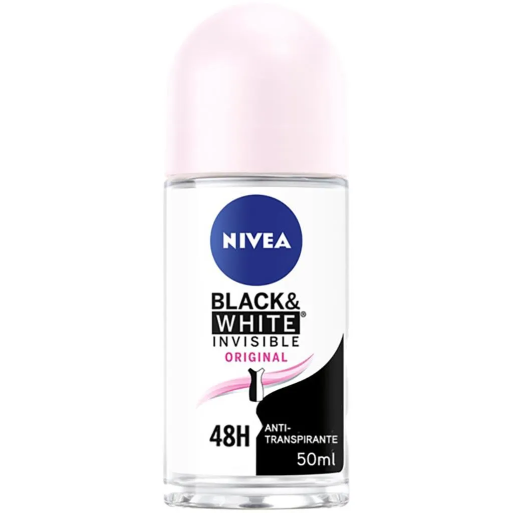 Desodorizante Black & White Roll-On Invisible, 50ml