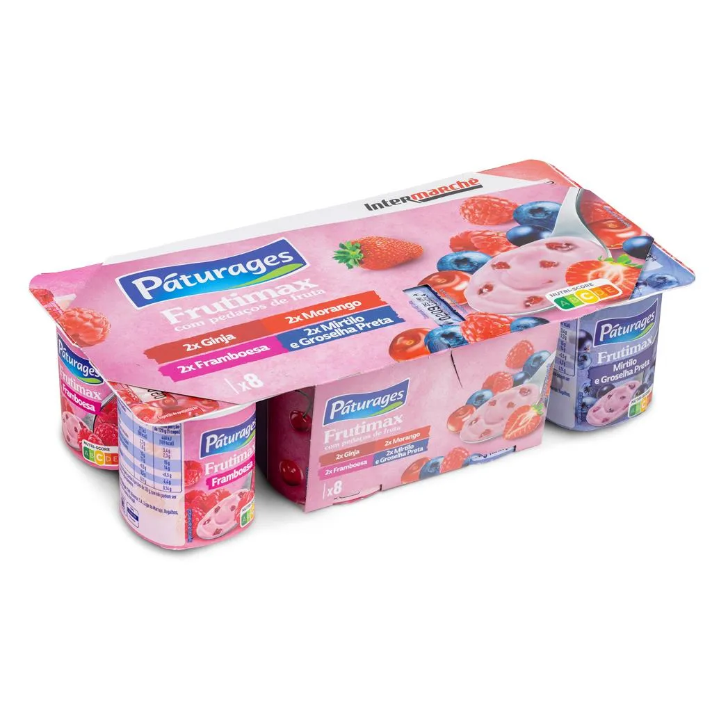 Iogurte Pedaços Frutos Vermelhos 8x125g