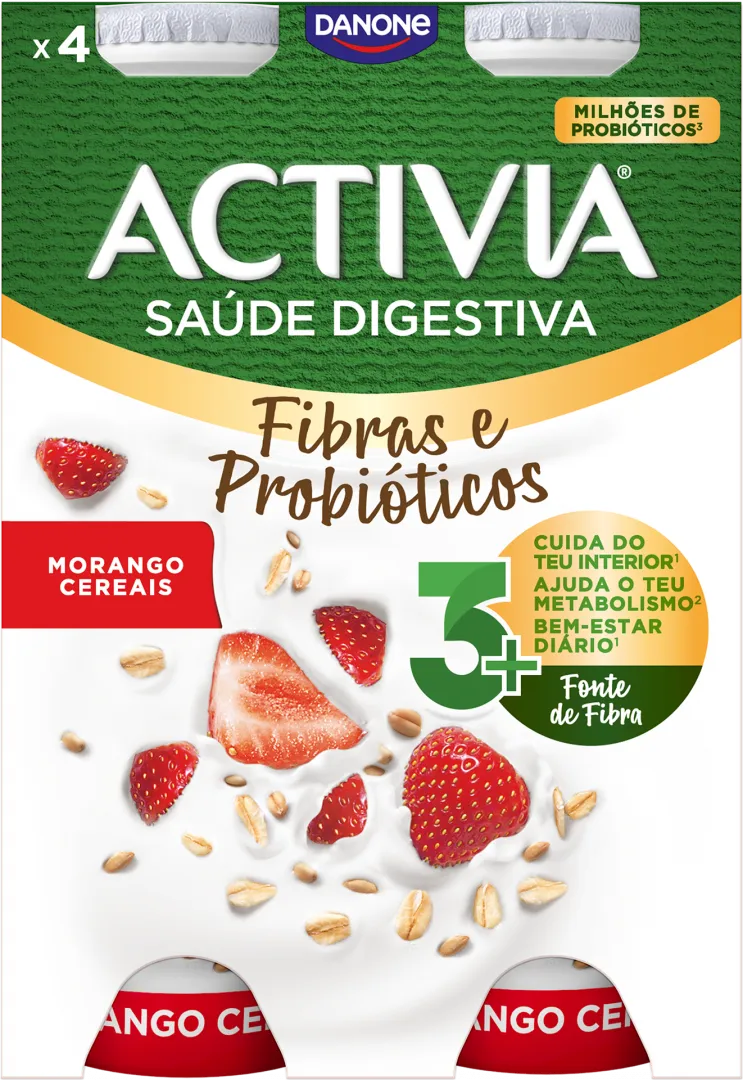 Iogurte Líquido Bífidus Morango e Cereais Pack 4