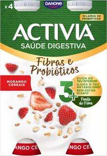 Iogurte Líquido Bífidus Morango e Cereais Pack 4 Activia Danone