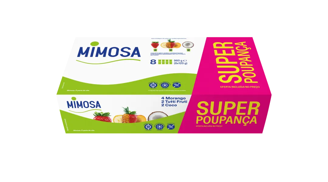 Iogurte Aroma 4 Morango, 2 Coco e 2 Tutti Frutti Pack 8