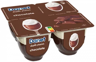 Sobremesa Láctea Duplo Prazer Chocolate Pack 4 Danet Danone