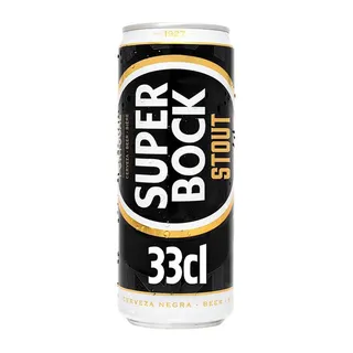 Cerveja preta stout, lata de 330 ml Super Bock